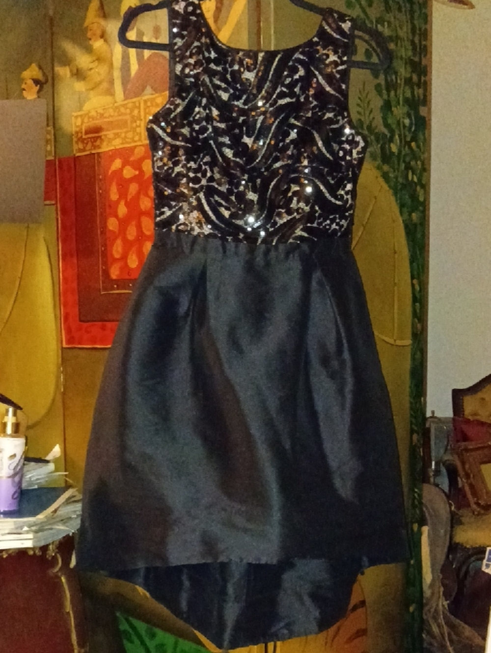 Monique Lhuillier Black Evening Dress with Red Label